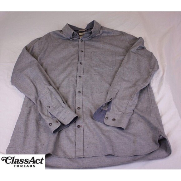 Jos A Bank 1905 Mens Long Sleeve Gray Cotton Tailored Fit Sz XL - Picture 1 of 9